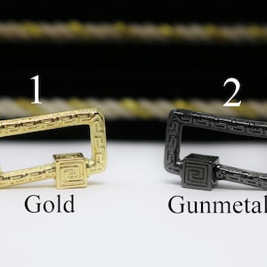 12x22mm Rectangular Shape Screw Clasp Lock , Carabiner Lock, Texture Scroll Carabiner