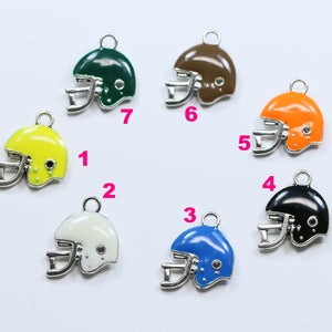 Lovely Bead Enamel Football Helmet Charms Double Sided (20mm) (10 pcs per package)