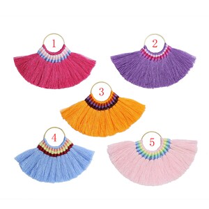 Lovely Bead Fan Tassels on Brass Findings (2 Pieces per Order, 34mm) Perfect for Earrings or Pendants (3 inches wide)