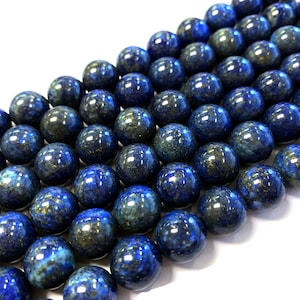 10mm 12mm 16mm 18mm  Smooth Round High Quality Natural Stone Lapis Lazuli Strand 15 Inches Long