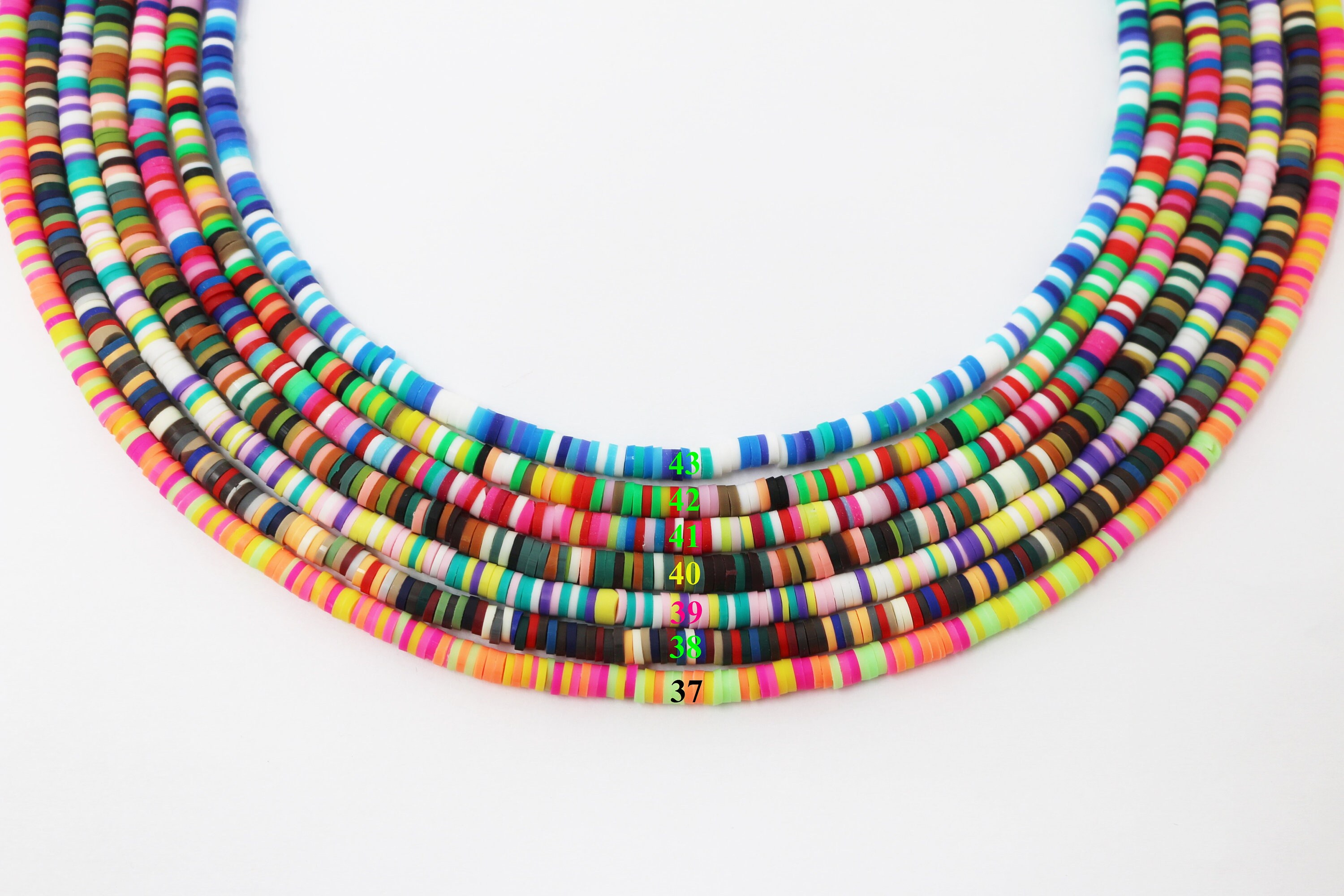 1 STRAND - 16 6mm vinyl Heishi beads clay disc, polymer clay beads, AFRICAN  vinyl Heishi beads, Disc Beads, Assorted Colors