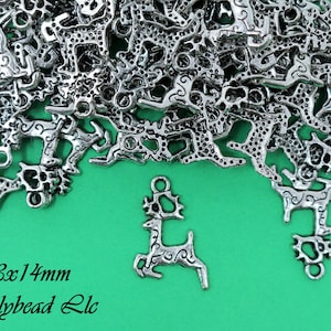 23x14mm Lead Free Pewter Deer Charm, Christmas Deer Charm