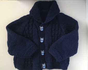 Baby Eulen Opa Strickjacke