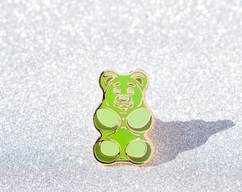 Gummy Bear Enamel Pin - Green