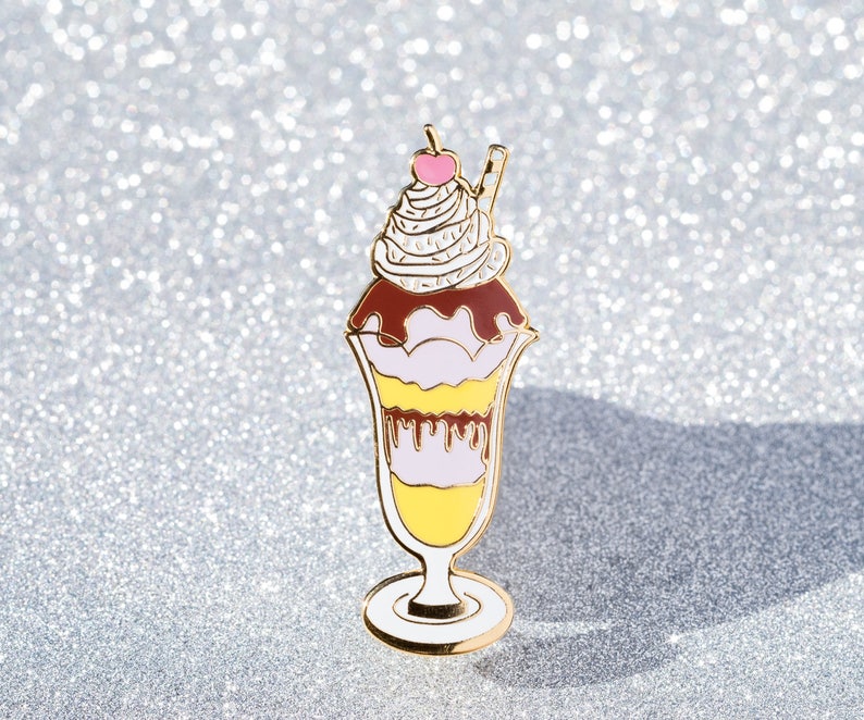 Ice-cream Sundae Enamel Pin Chocolate image 1