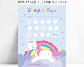 Girls Unicorn Sleep Chart: Printable Reward Tracker (Digital Download)
