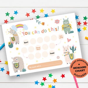 Tabla de recompensas de llama arcoíris: registro imprimible para el entrenamiento para ir al baño para niños (descarga digital)