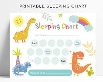 Dinosaur Sleeping Chart: Printable Dino Reward Chart (Instant Download)
