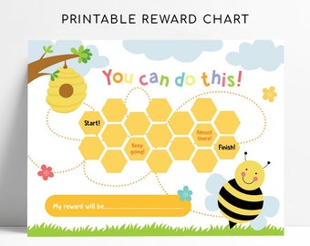 Printable Bee Reward Chart: Kids' Potty Training (Instant Download)