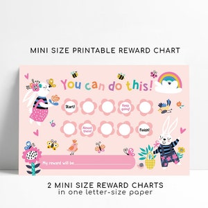 Mini Size Printable Spring Bunny Reward Chart, Small Sticker Chart, Toddler Reward Chart, Potty Training Chart, Instant Download