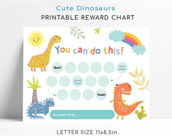 Printable Dinosaur Reward Chart: Kids' Behavior Tracker (Instant Download)