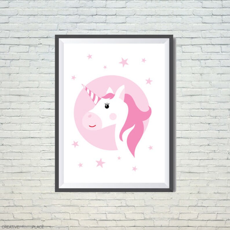 Unicorn Wall Art Pink Unicorn Poster Unicorn Printable Pink | Etsy