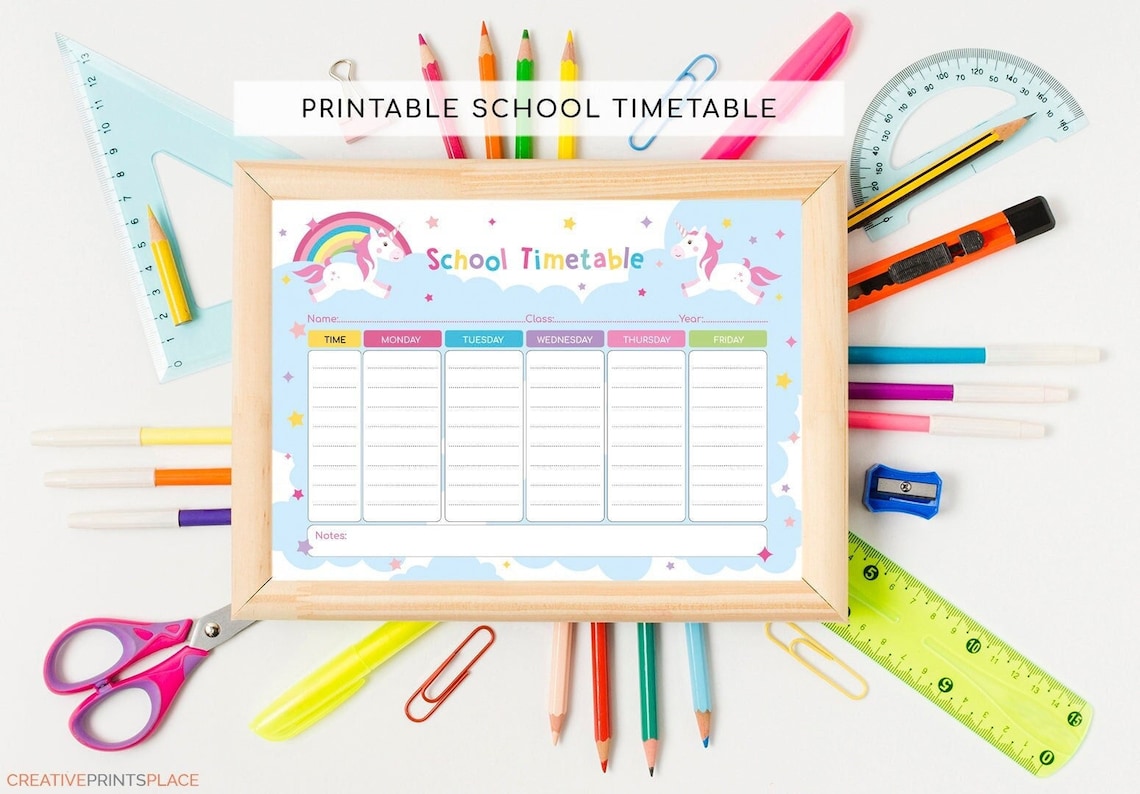 printable-unicorn-school-timetable-kids-daily-schedule-back-etsy