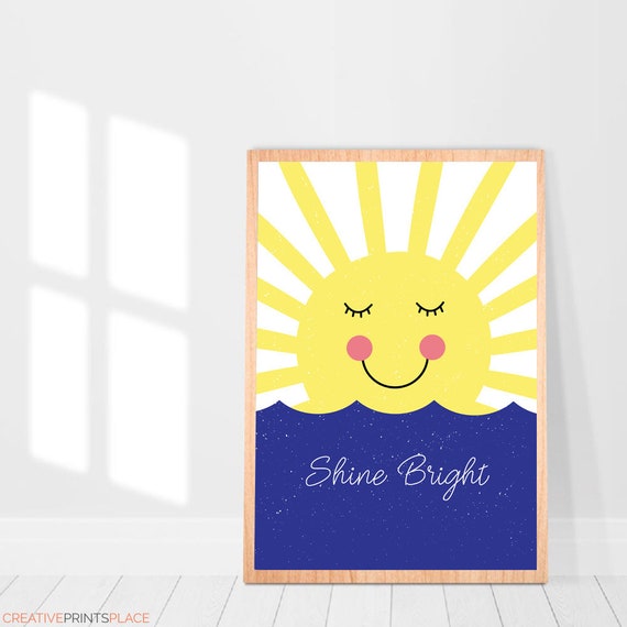 Shine Bright Wall Art Sunshine Print Shine Bright Printable Etsy