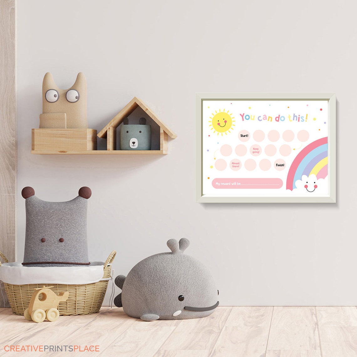 Printable Rainbow Sun Reward Chart for Girls, Girl Sticker Chart ...
