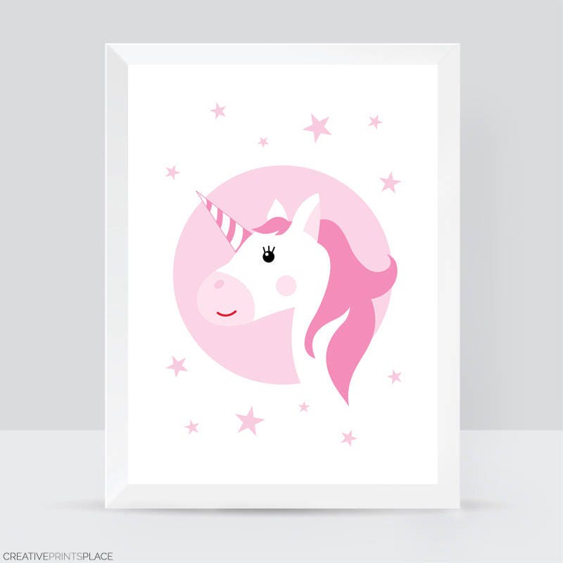 Unicorn Wall Art Pink Unicorn Poster Unicorn Printable Pink | Etsy