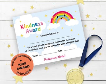 Printable Kindness Award Certificate for Kids for Mrs. Cato