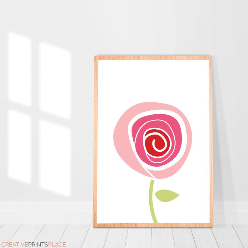 Abstract Rose Wall Art Rose Art Print Rose Printable Modern | Etsy