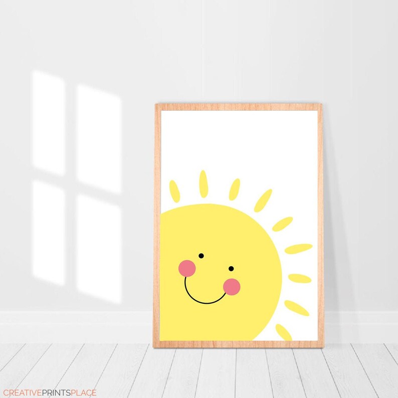 Sunshine Wall Art Printable Art Smiling Sun Sunshine Decor Etsy