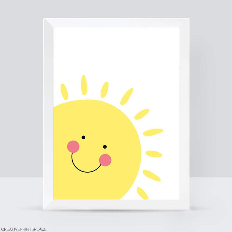 Sunshine Wall Art Printable Art Smiling Sun Sunshine Decor Etsy