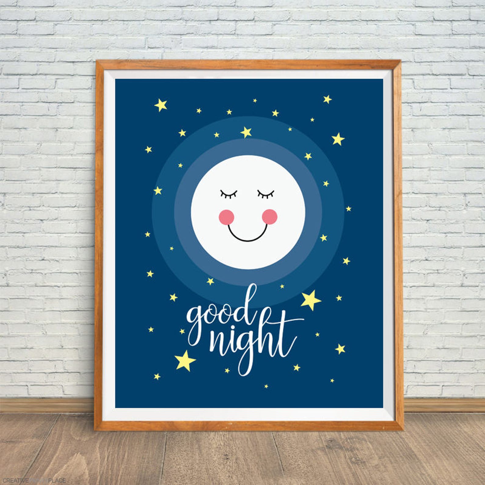 Good Night Print Moon Nursery Art Moon Stars Nursery Print Etsy