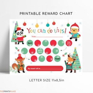 Christmas Sticker Reward Chart Printable Holiday Christmas - Etsy