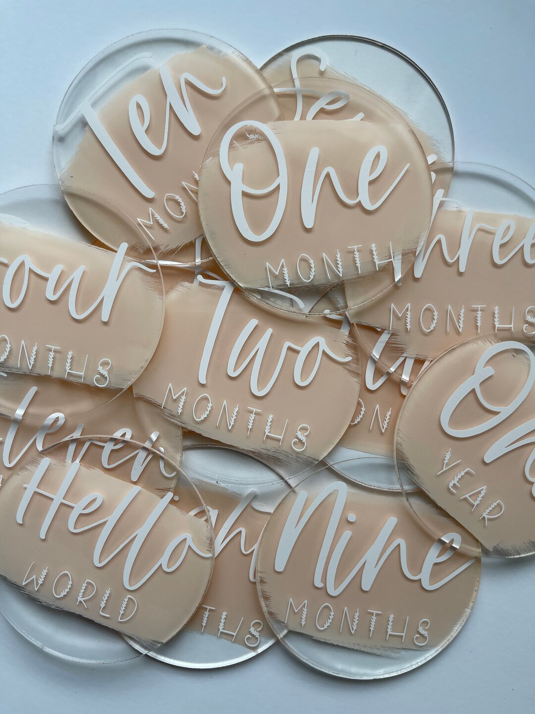Acrylic Baby Milestone Markers, Set of 13 | Customizable | Newborn ...