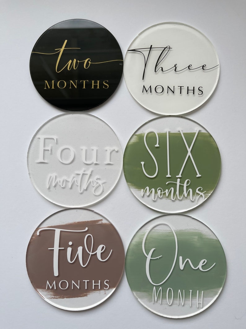 Acrylic Baby Milestone Markers, Set of 13 | Customizable | Newborn ...