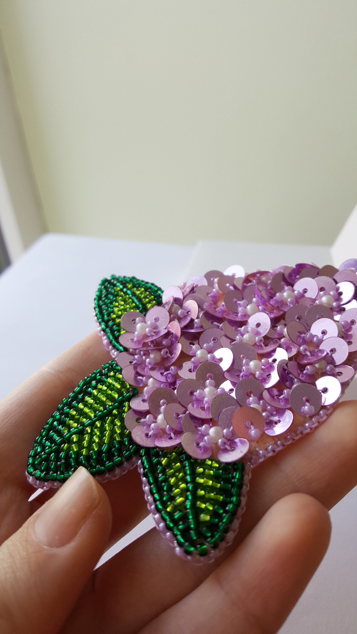 Lilac brooch beaded lilac beaded flower embroidered syringa Etsy