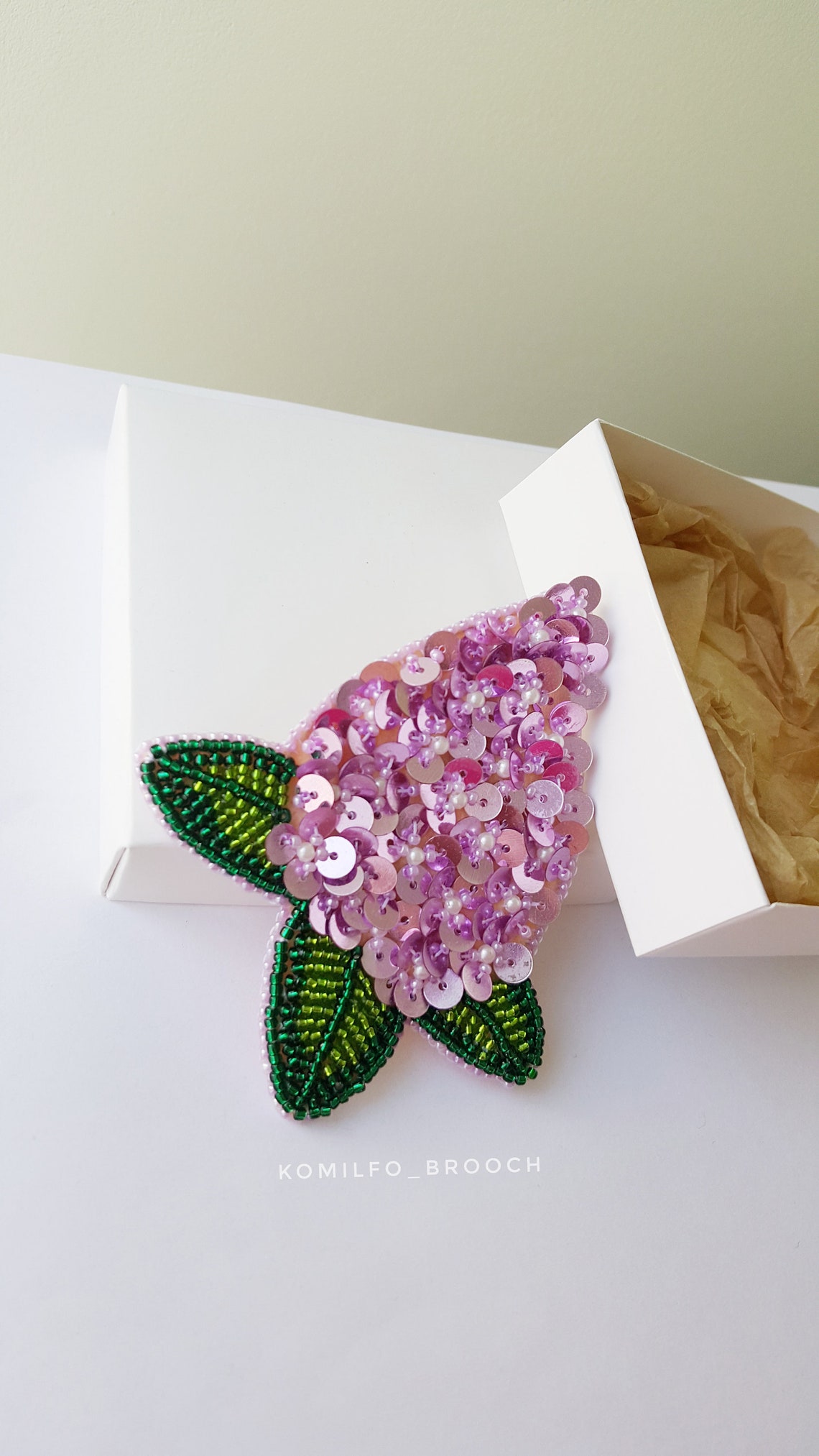 Lilac brooch beaded lilac beaded flower embroidered syringa Etsy