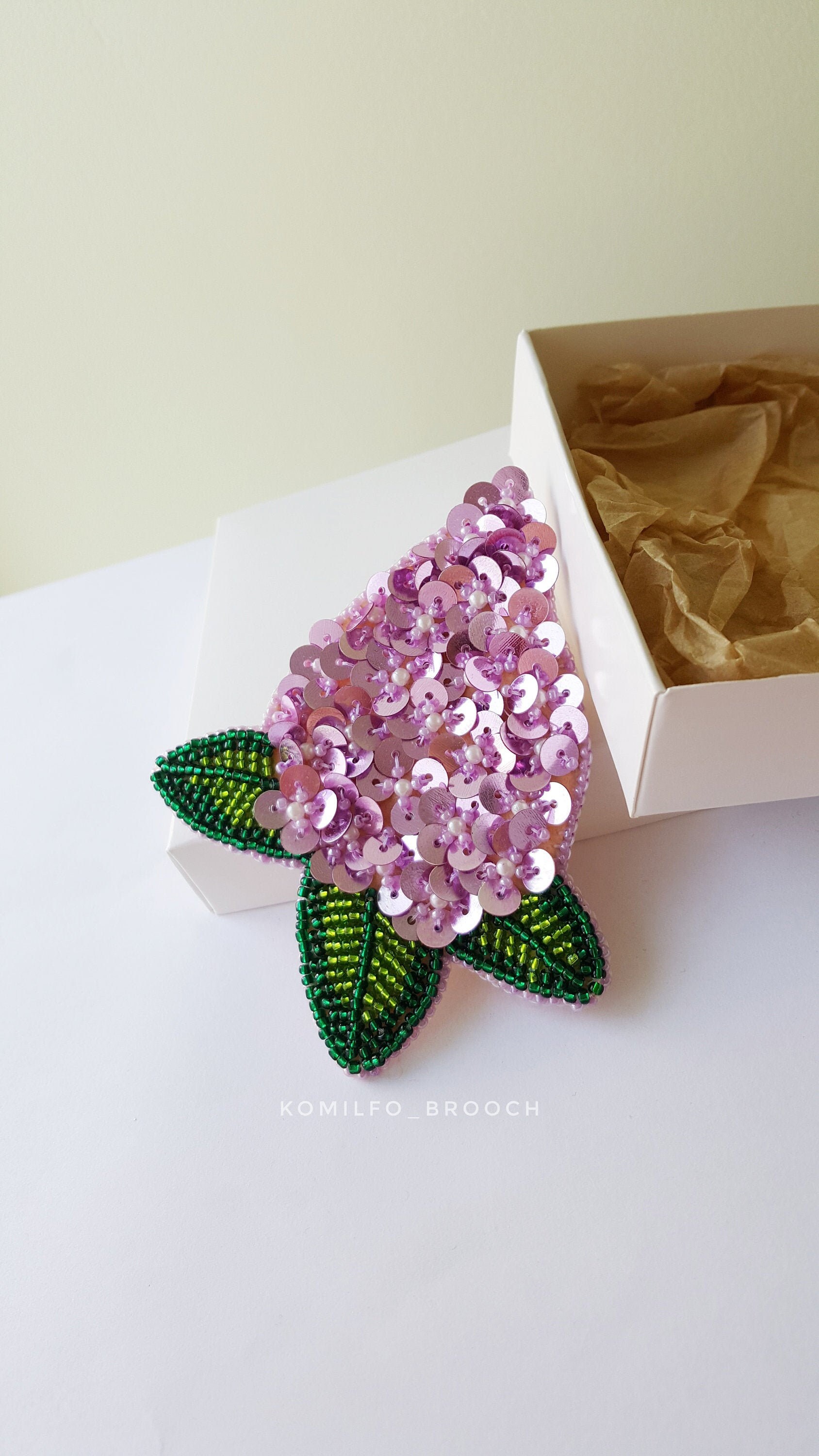 Lilac brooch beaded lilac beaded flower embroidered syringa Etsy