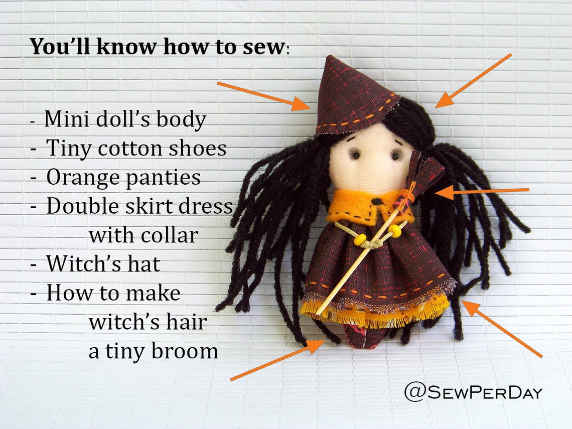 Tiny Rag Doll Sewing Pattern PDF/ Mini Fabric Doll Small Cloth - Etsy