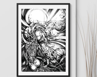 Visionary - Dark Art Print – Fine Art Drawing - Giclée