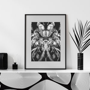 Reflection Dark Art Print / Fine Art / Giclee / Graphic Art White Borders