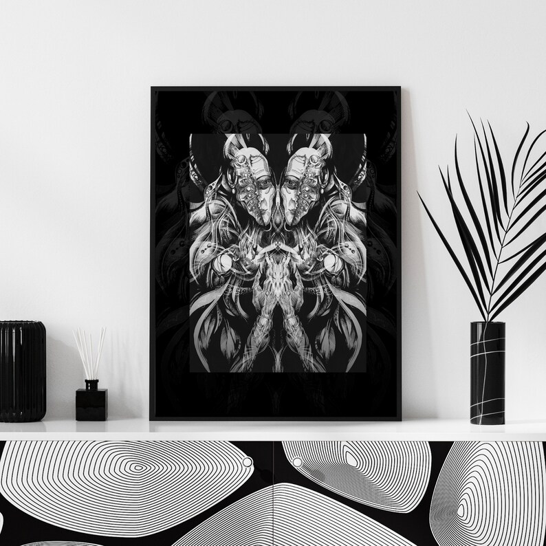 Reflection Dark Art Print / Fine Art / Giclee / Graphic Art Black Borders