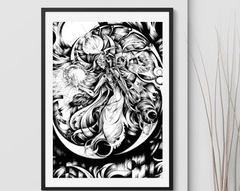 Death and the Universe - Large Dark Art Print / Fine Art / Giclee / Graphic Art