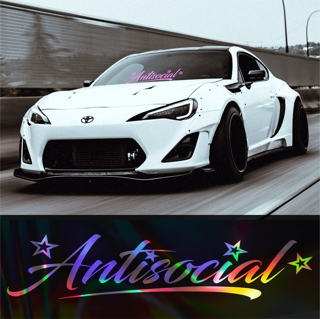 Antisocial Windshield Banner Decal JDM Sticker Etsy