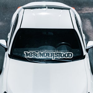 Missverstanden in japanischen Aufkleber Windschutzscheibe Banner Aufkleber JDM Aufkleber
