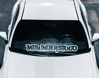 Lucky & Blessed V2 Windshield / Rear Window Decal - JDM Vinyl Sticker Banner - Gy Graphics