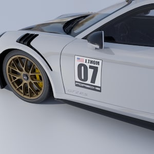 Custom Track Racing Number SET (2) With Logo | Vinyl or Magnet - Etsy