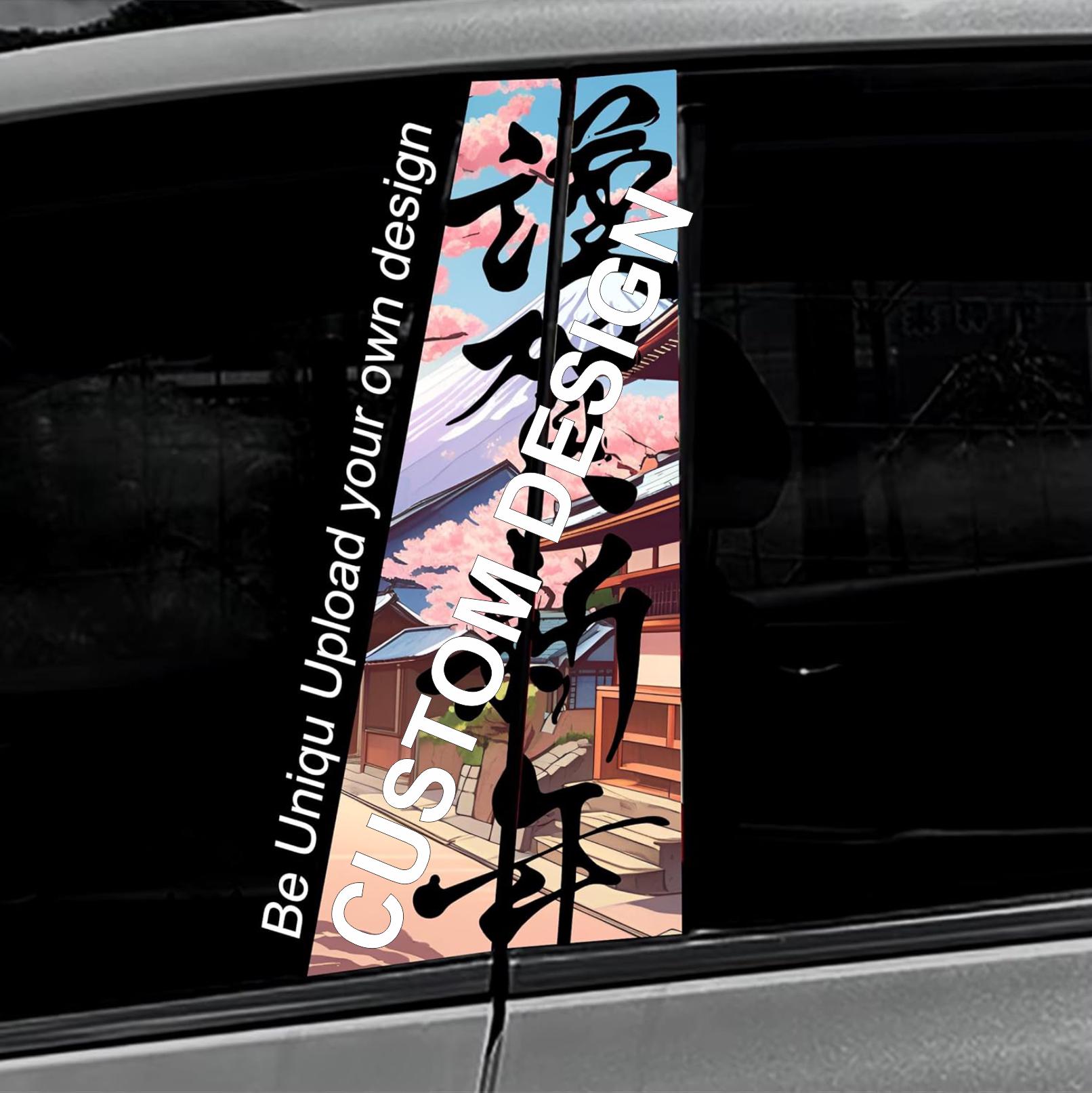 Custom Image Car Door B-pillar Sticker: Laminated Vinyl Decal Set