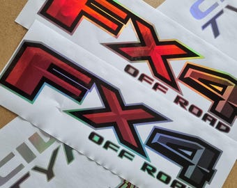 FX4 Off Road Holographic Decals: F150 Truck Bedside Stickers (Set of 2)