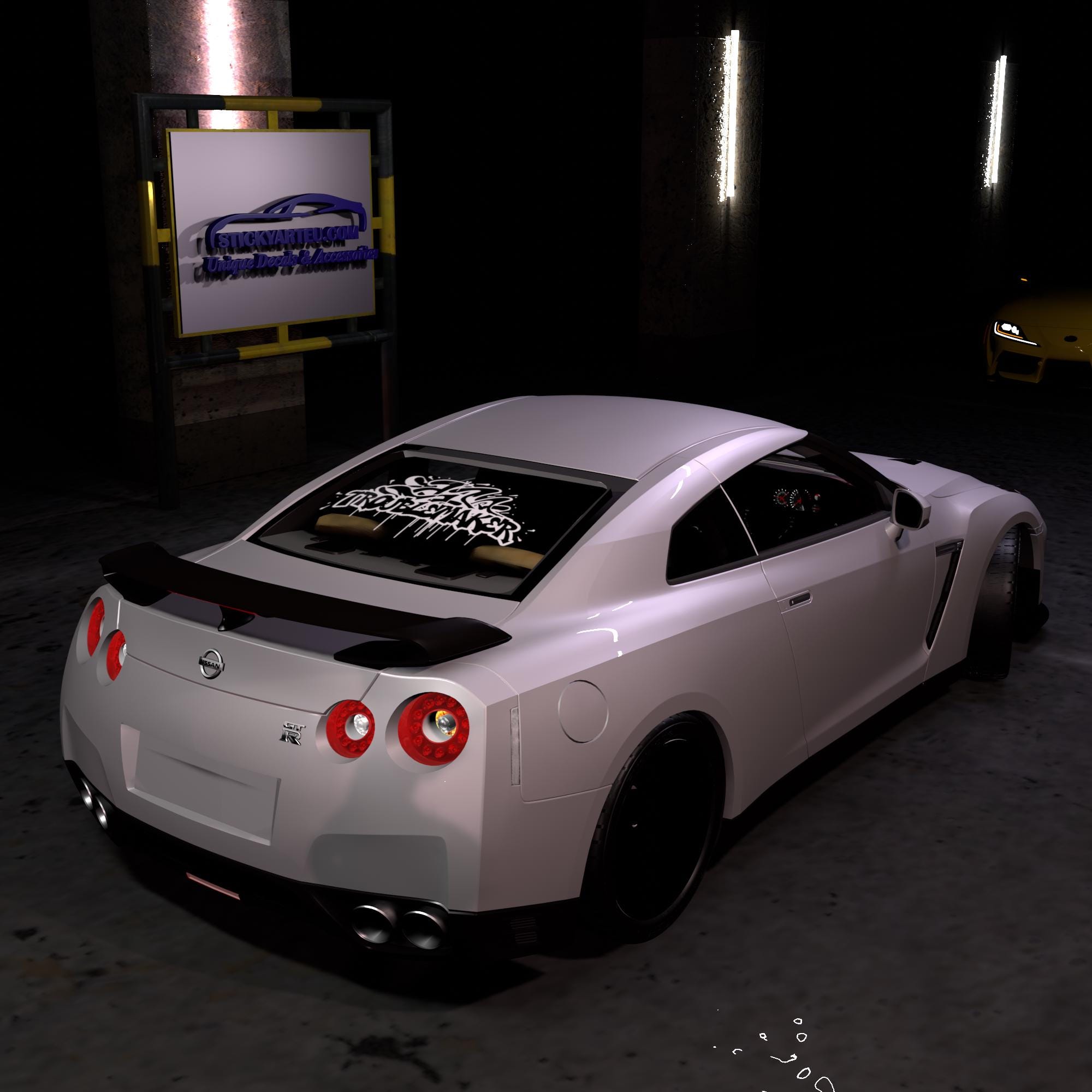 Troublemaker in Graffiti Style Decal Rear Windshield Banner Decal JDM ...