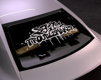 Herrieschopper in graffiti-stijl sticker achter voorruit banner sticker JDM-sticker