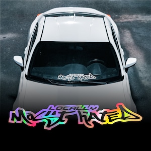 Pegatina para coche JDM Kanji más odiada localmente, calcomanía japonesa para parabrisas de dibujos animados NFS