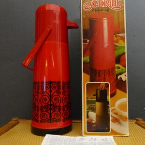 Vintage Thermos Food & Drinks Flask 0.85L Capacity Red Model