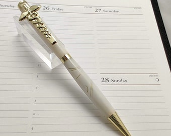 Ballpoint Pen Medical Caduceus Clip