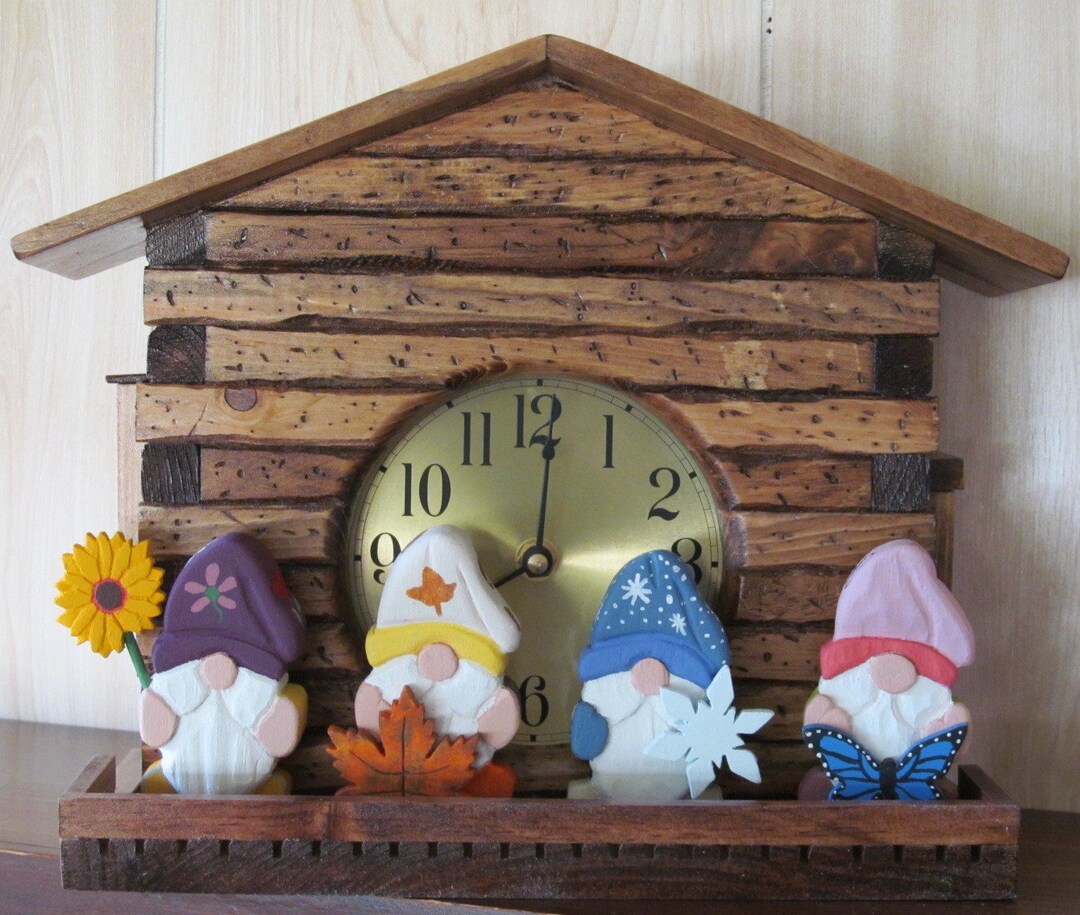 Small Wall Clock, Gnome Clock, Wall Clock, Small Mantle Clock, Mantle