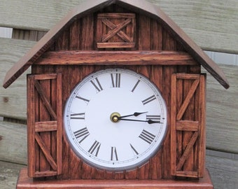 Small Wall Clock, Barn Clock, Mantle Clock, Country Clock, Farmhouse Clock, Rustic Clock