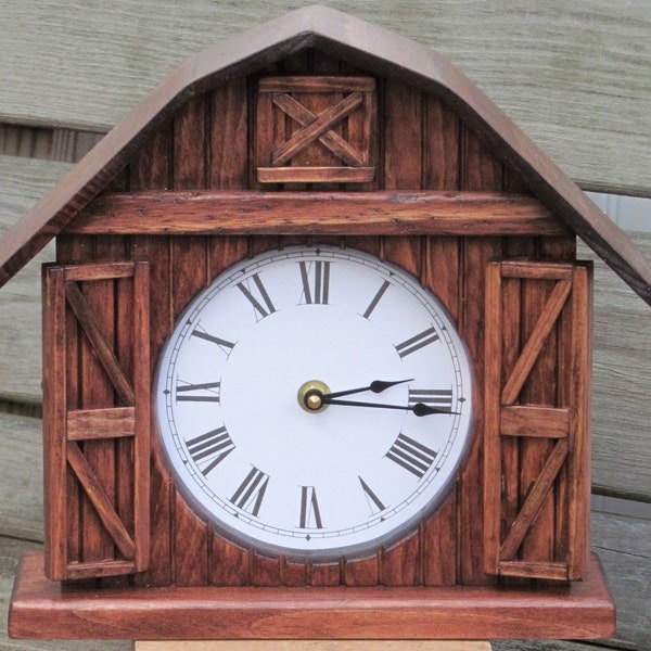 Small Wall Clock, Barn Clock, Mantle Clock, Country Clock, Farmhouse Clock, Rustic Clock